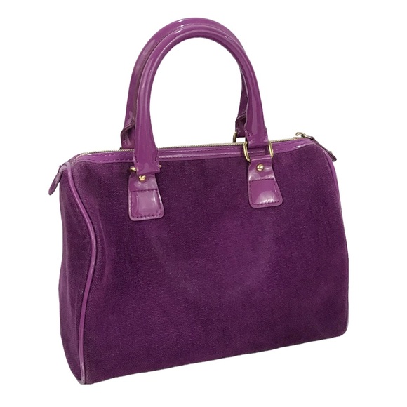 Victoria’s Secret Purple Velvet Love Embroidered Bag Satchel - Picture 2 of 6